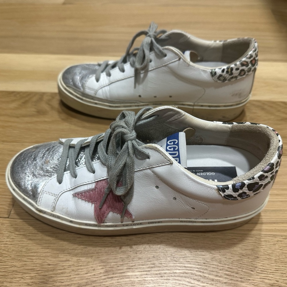 Golden Goose White/Silver/Pink Hi Stars - Picture 2 of 5